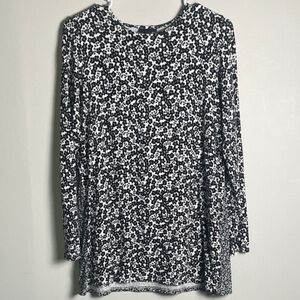 J. Jill Black and White Floral Blouse Women’s Small